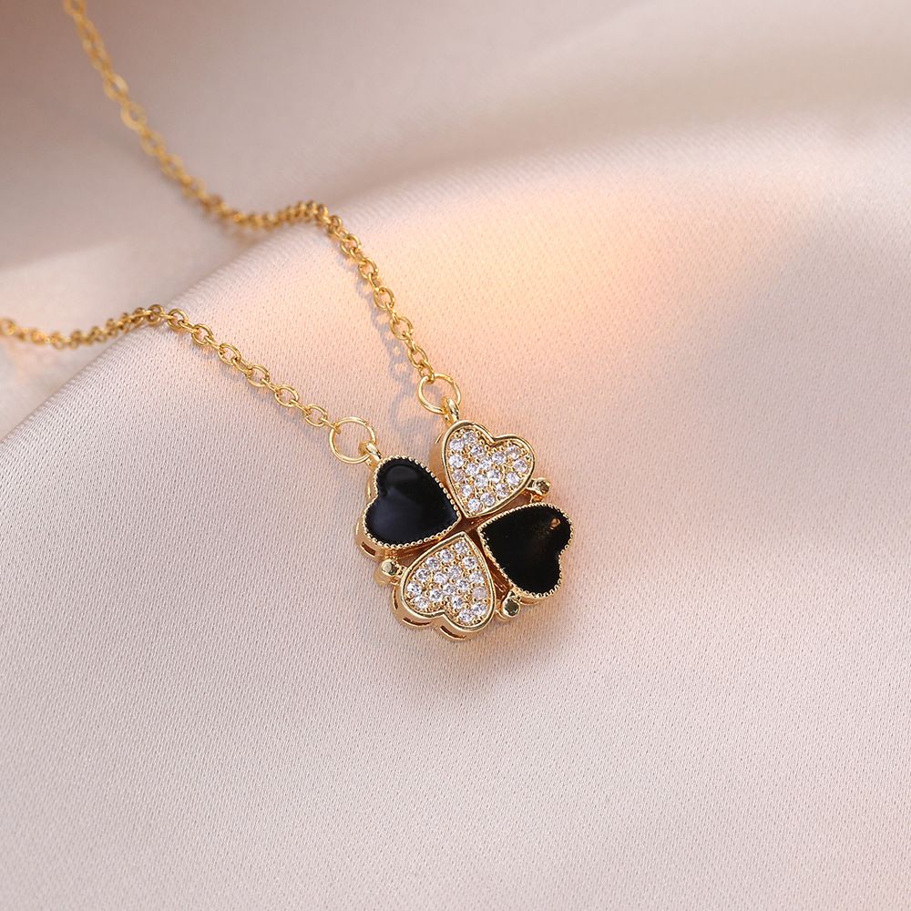 Zircon Love Heart Magnetic Necklace Jewelry International Women's Day Friendship Gift Adjustable With Gift Box
