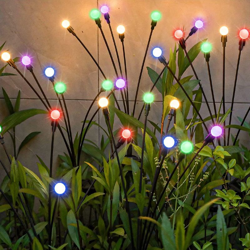 Lights Solar Lawn Lamp Garden Lamp, LED Wind-driven Firefly Ground Plug Lamp, Garden Ramadan Decoration Festival Lamp
