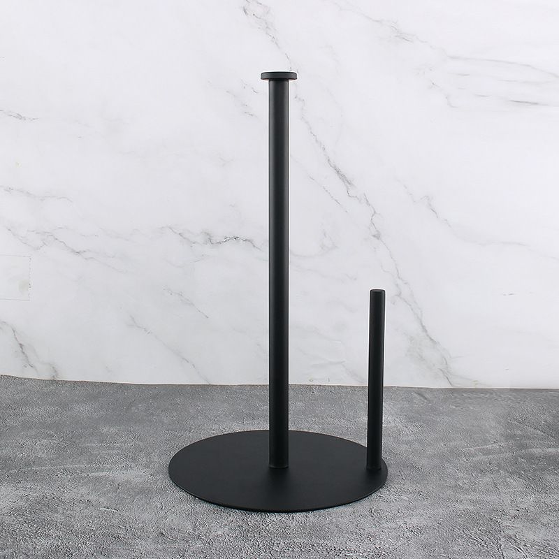 Paper Towel Holder Black Kitchen Roll Holder Premium Stainless Steel One-Handed Operation Countertop Dispenser with Weighted Base