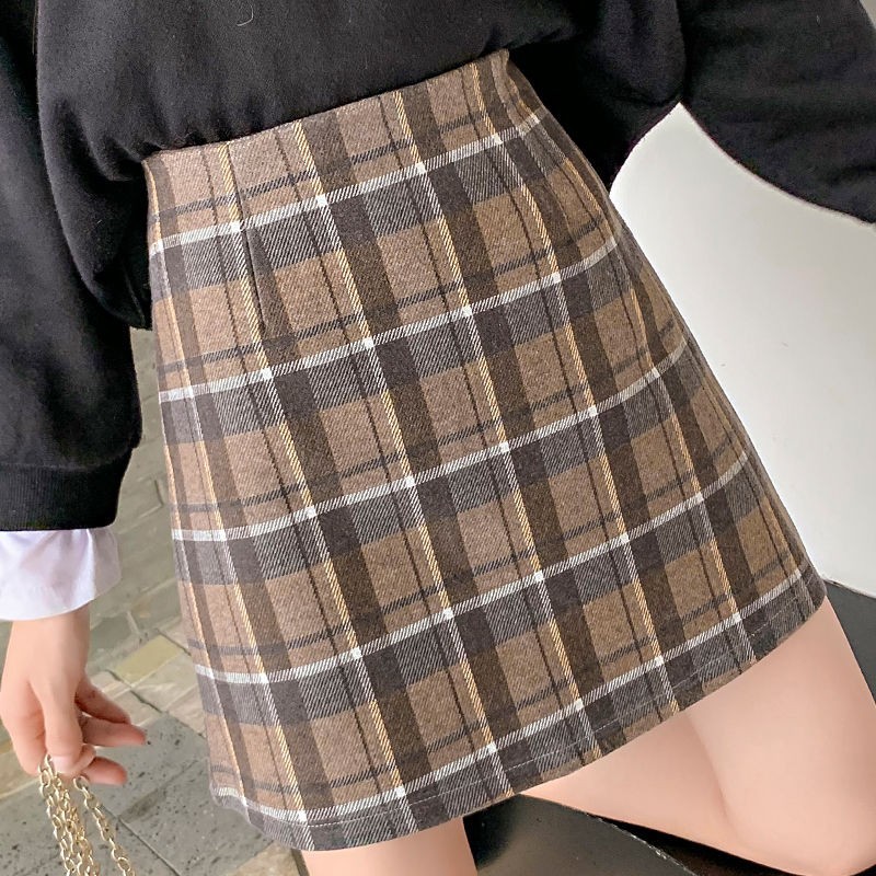 Women's Mini Woolen Short Skirt