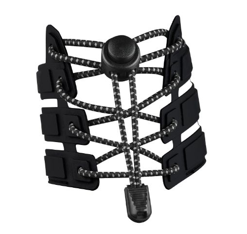 Elastiska Skosnören med Dragsko - Slipp knyta skorna Black Svart 