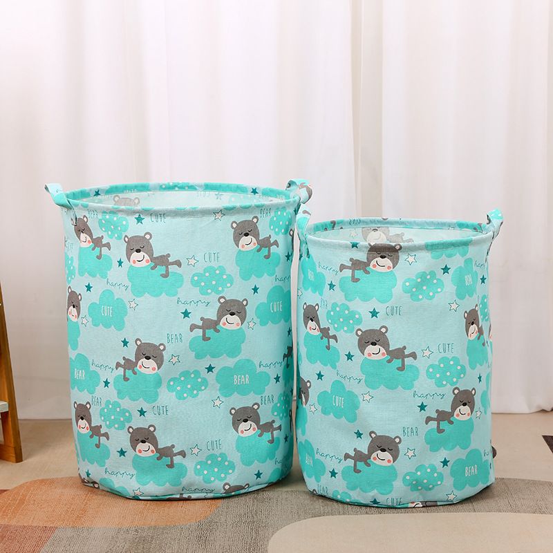 Canvas Storage Basket With Handle Foldable Large Organizer Bins Dirty Laundry Hamper Baby Toys Nursery Kids Clothes Gift Basket