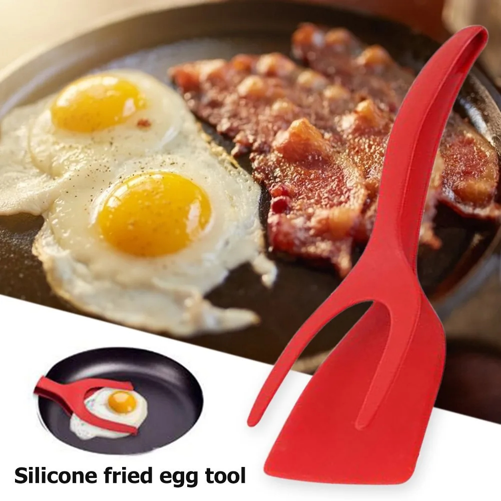  2 In 1 Kavrama Ve Çevirme Maşa Yumurta Spatula Maşa Kelepçe Gözleme Kızarmış Yumurta Fransız Tost Omlet Devrilmiş Mutfak Aksesuarları