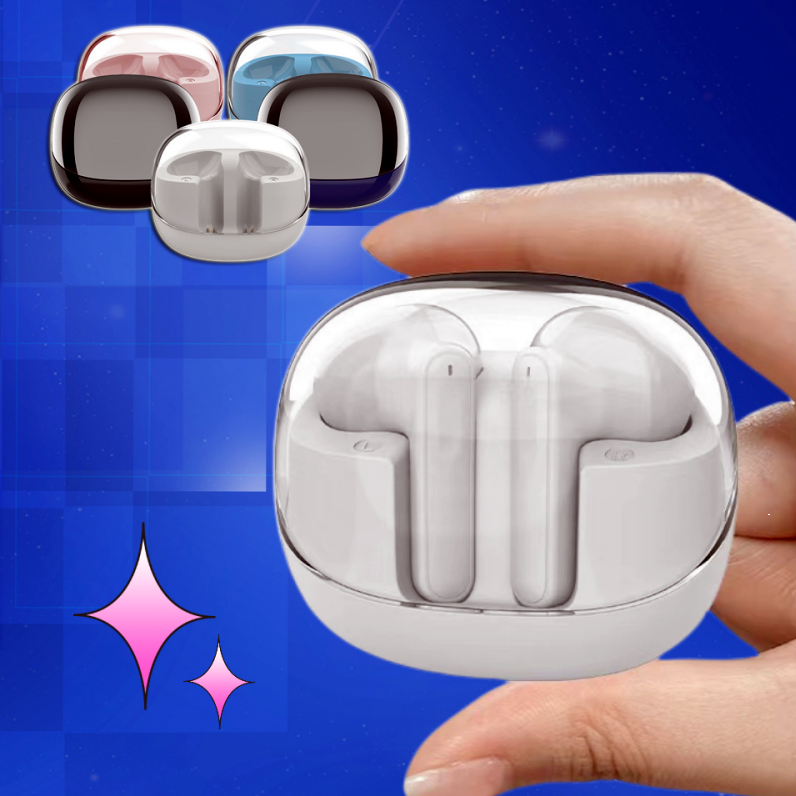  Kablosuz Bluetooth Kulaklık Şeffaf Mini Çöp Kutusu