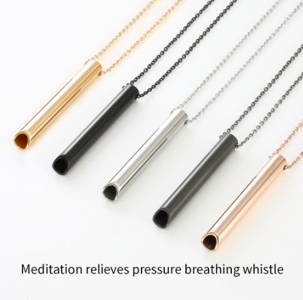 Kadınlar için paslanmaz çelik anksiyete solunum kolye stres giderici meditasyon kolye Yoga riritual kadın su geçirmez takı