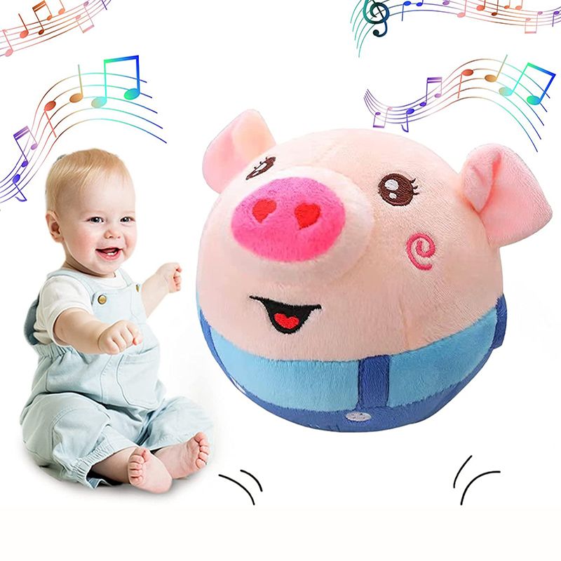 Cute Music Singing Speaking Electronic Plush Baby Toys Bouncing Pig Pets USB Record Talking Gift Toy for Toddler Kids
