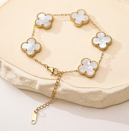 Four leaf clover double-sided five flower Fritillaria bracelet