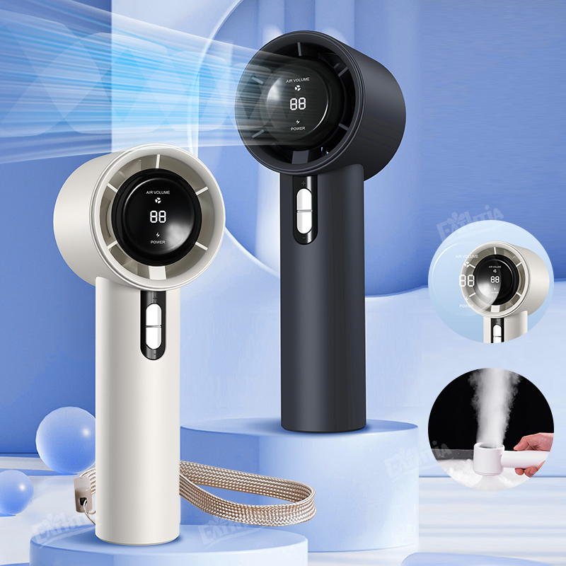 New Portable Hand fan Outdoor 3000mAh battery Powerful 100-high speed Led Display Handheld Fan Rechargeable Personal Fan