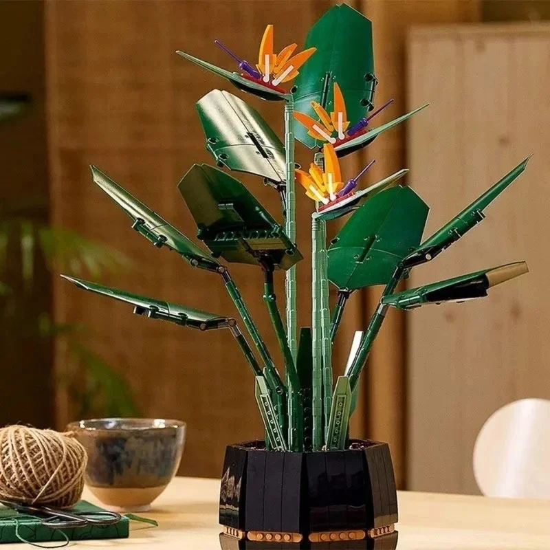 1173pcs Idea Bonsai Tree Bird of Paradise Building Blocks Compatibe 10289 Decorative Ornaments Bricks Toys for Children Gifts