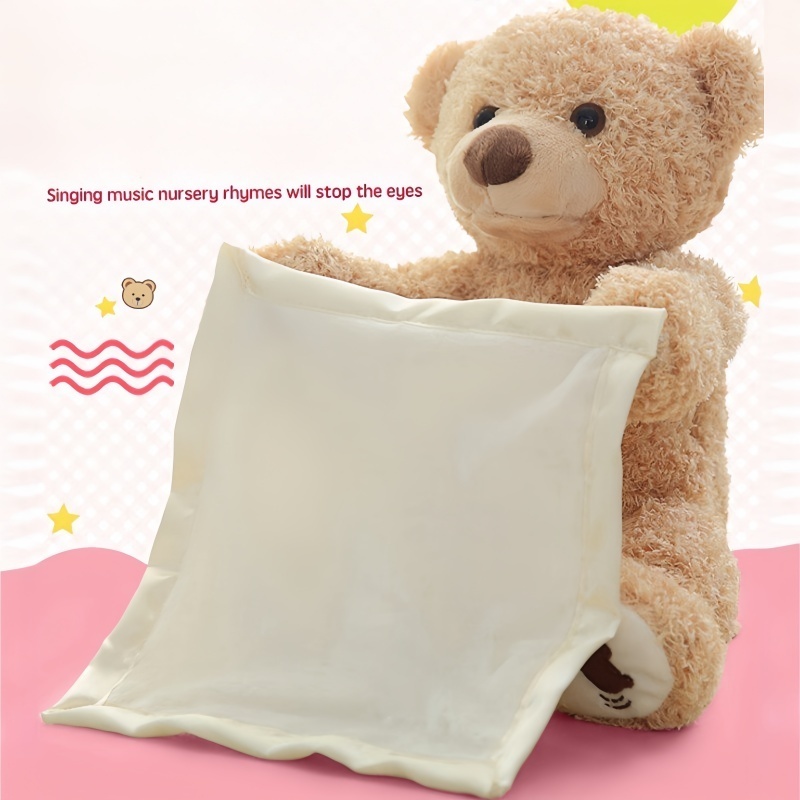 Singing Peek-a-boo Teddy Bear Plush Toy Talking Shy Bear Children's Day Birthday Gift Toy