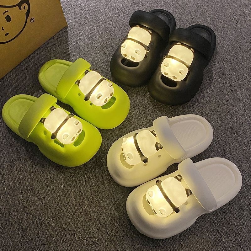 light Glitt slippers white sandals platform shoes women's slippers shoes for ladies 2024 designer luxury sandals led shoe charm