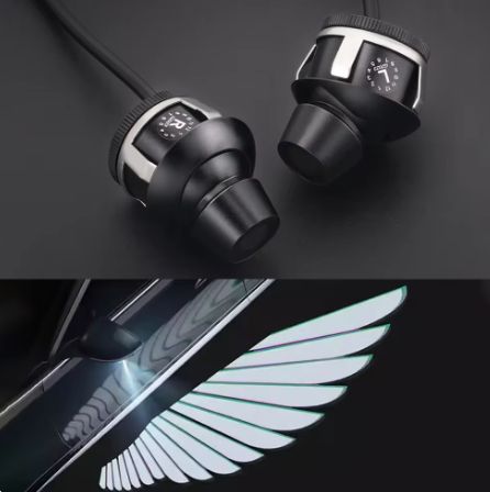 2pcs LED Welcome Lights Car Ambient Accessories Door Rearview Mirror Angel Wing Auto Carpet Lamp Dual Controller Atmosphere Lamp