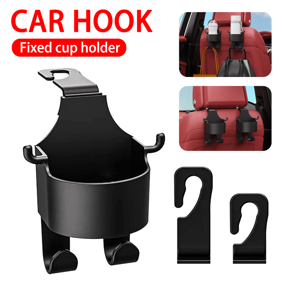 Universal Car Seat Cup Holder Headrest Hook Hanger Storage Organizer Rear Seat Holder for Handbag Fit Vehicle Car Accessories