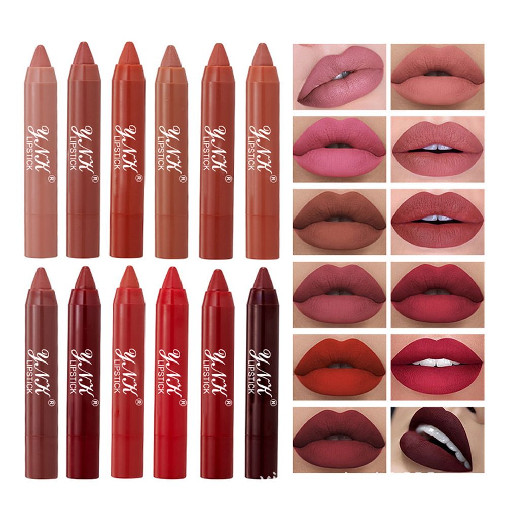 Lipstick 12 colors European and American colors velvet matte matte lipstick pen lipstick pen long-lasting makeup
