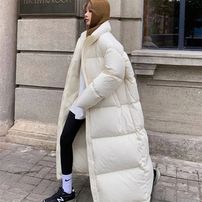 New winter down cotton extended parka for women thickened and warm Korean style cotton jacket winter waterproof women's down jacket