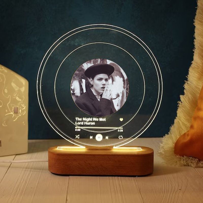 Personalized Vinyl Record with Photo - Acrylic Song Plaque - Anniversary Gift for Friend - Birthday Gift for Him
