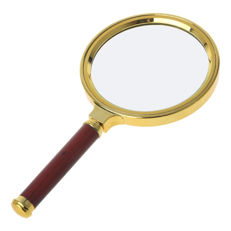 60mm 70mm 80mm Portable Handheld 10x Magnifier Retro Handle Magnifier Glasses Magnifier