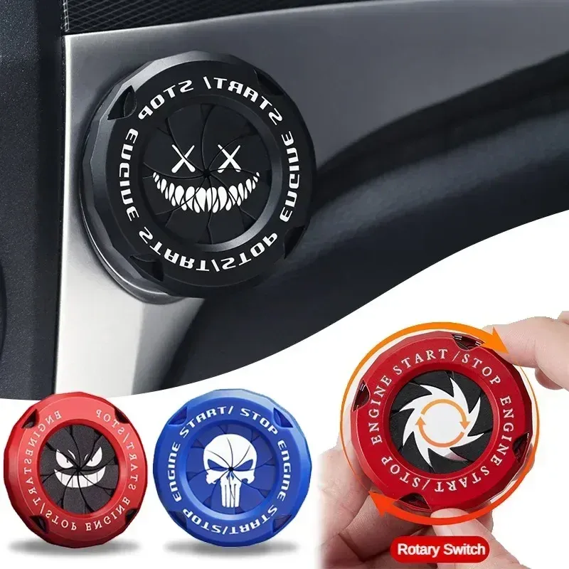 Car Ignition Start Switch Protective Cover Onekey Start Stop Button Cover Engine Car Interior Decoration Motorcycle StartRing
