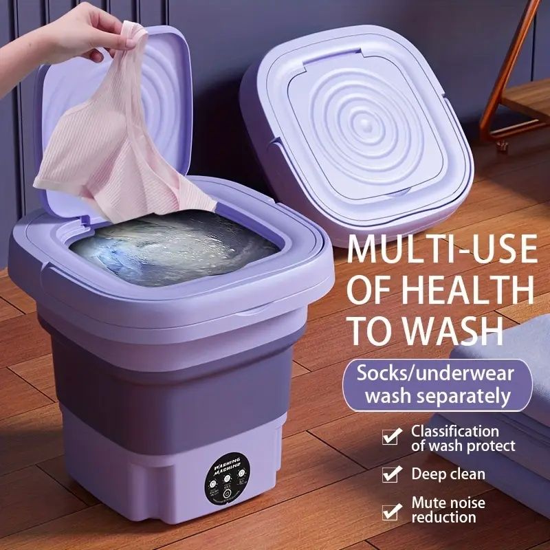 Mini folding washing machine with washing and drying function, underwear and baby clothes washing machine