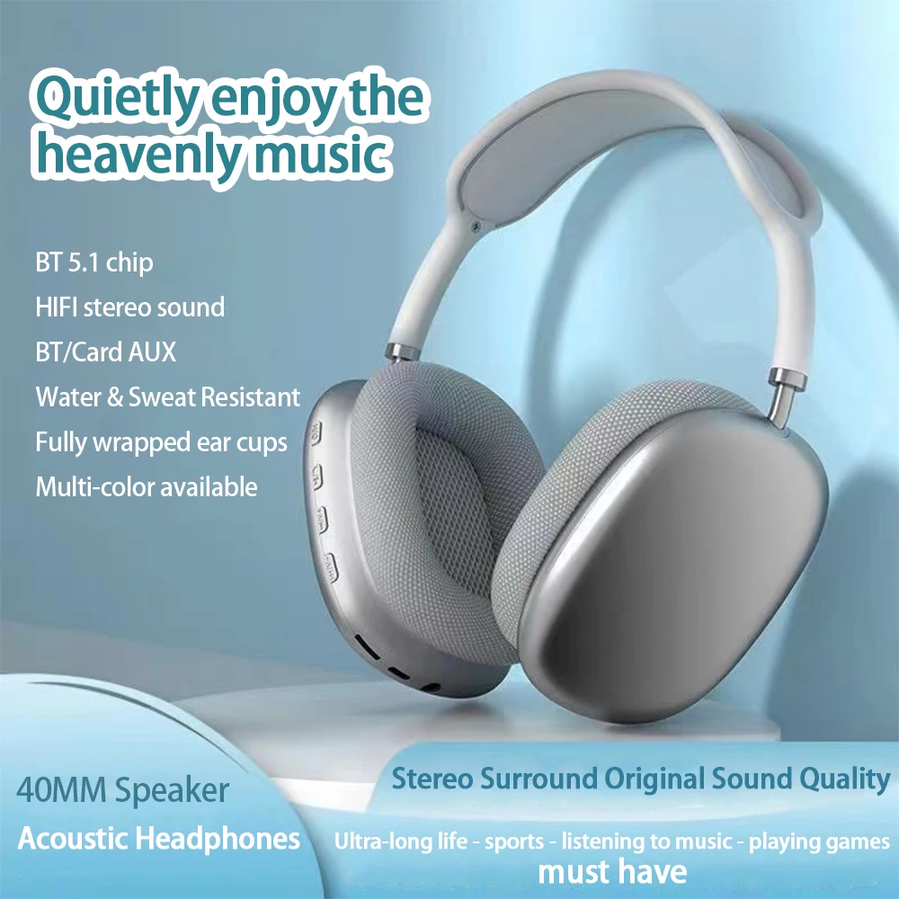 P9 Wireless Headphones Smart Noise Cancelling Stereo Gaming Headphones for Mobile Phones and Computers