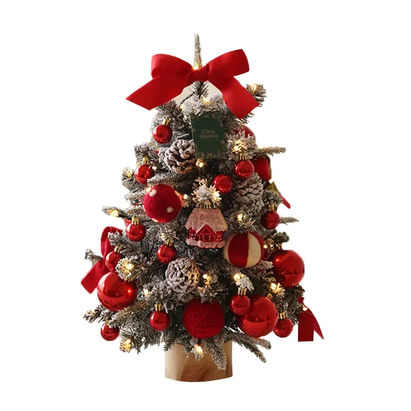 Table top Christmas tree decoration 60cm mini Christmas tree PE mixed leaf Christmas tree