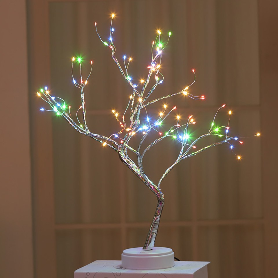 LED Tree Lights Artificial Decorative Fairy Light Battery Operated Tabletop Bonsai Lamp for Party Holiday, Christmas, Home Decor