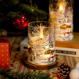 Christmas Tree LED Candle with Remote Timer, Home Decor, New Year Candles,3Pcs/Set,Dia 7.5cm/H 10, 12.5, 15cm
