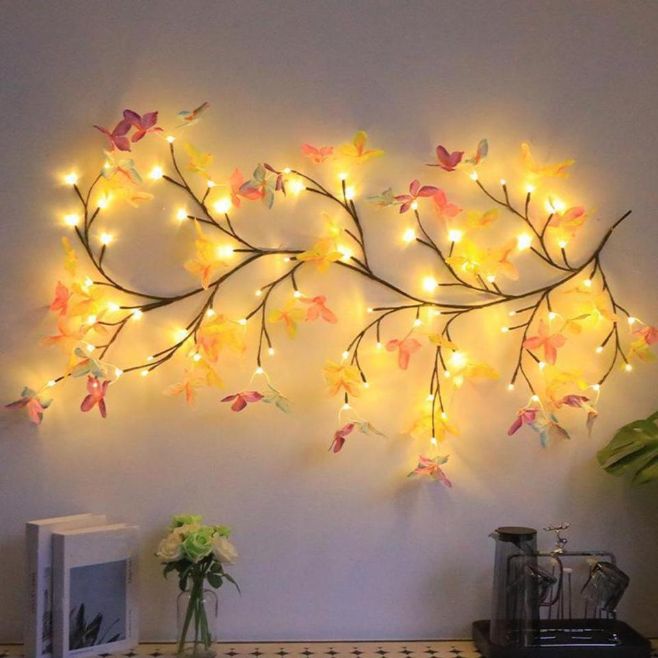 Decorative Vine String Lights Butterfly Decorative Light Led Fairy Light Bendable Rattan Usb Plug-in Hanging Lamp for Wedding