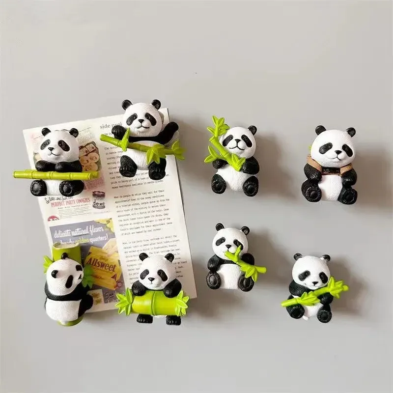 8pcs Panda Fridge Magnet 3d Home Creative Magnetic Decoration Chengdu Tourist Souvenirs Decoration Crafts Figurines Miniatures