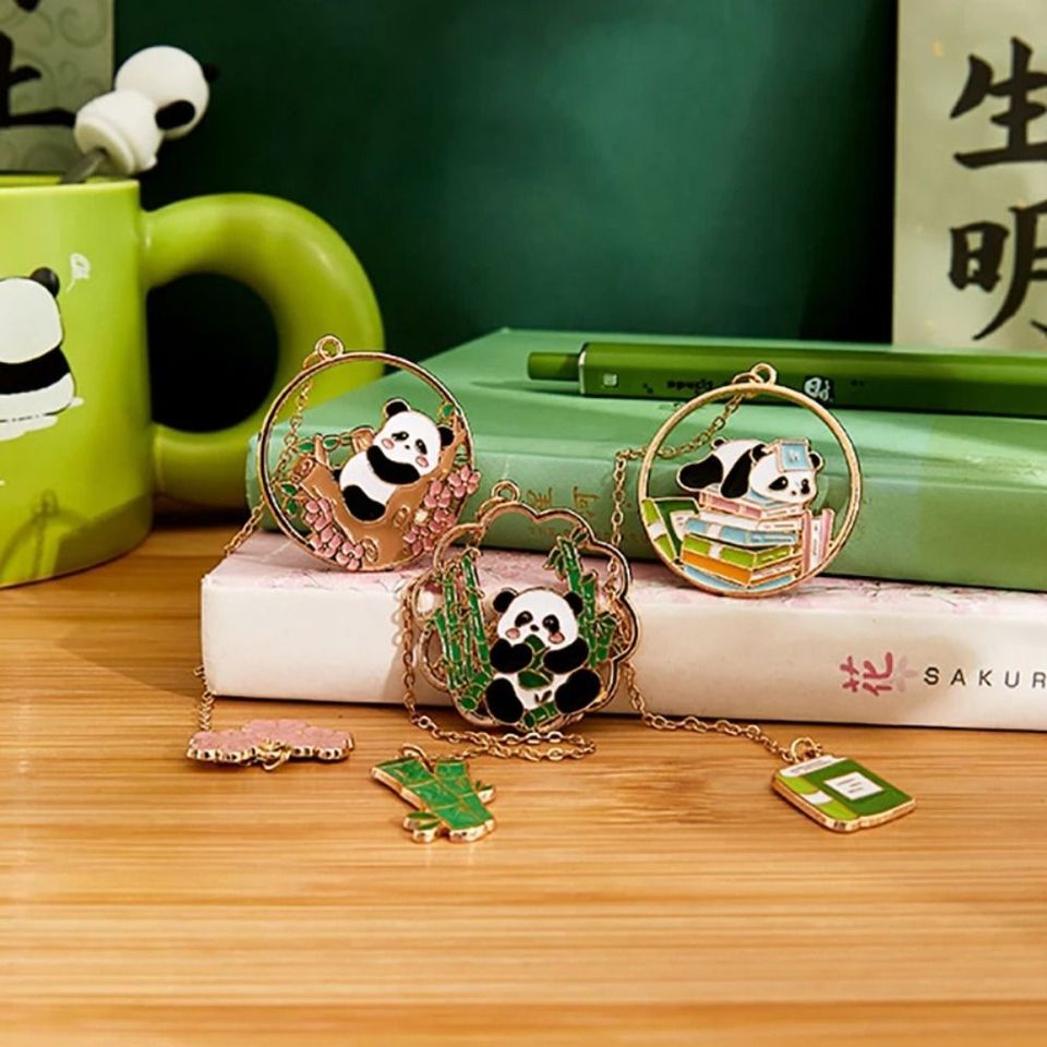 Cute Panda Metal Bookmarks Creative Funny Book Page Clips DIY Separator Pages Tags Stationery School Office Supplies