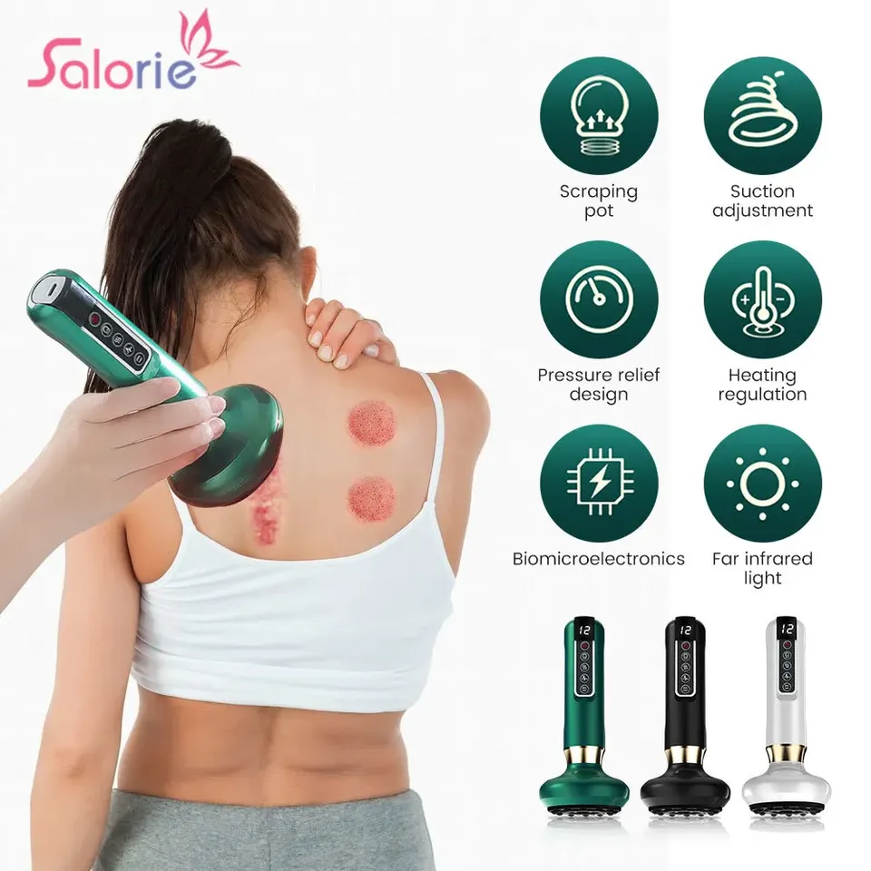Electric Cupping Massager Vacuum Suction Cup GuaSha  Anti Cellulite Health Scraping Heating Slimming Massage Acupoints Therapy
