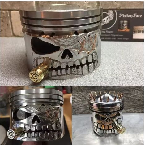 Resina scolpita scheletro scultura ornamento Cosplay Halloween pistone teschio faccia scultura figurina arte Desktop D