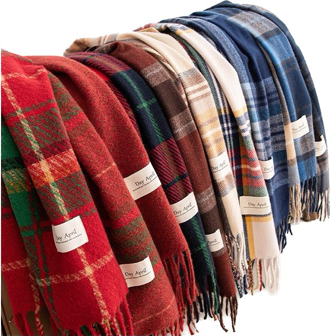 Christmas Plaid Scarf for Women, Luxurious Elegant Warm Imitation Cashmere Red Shawl, New Fashion, 20204