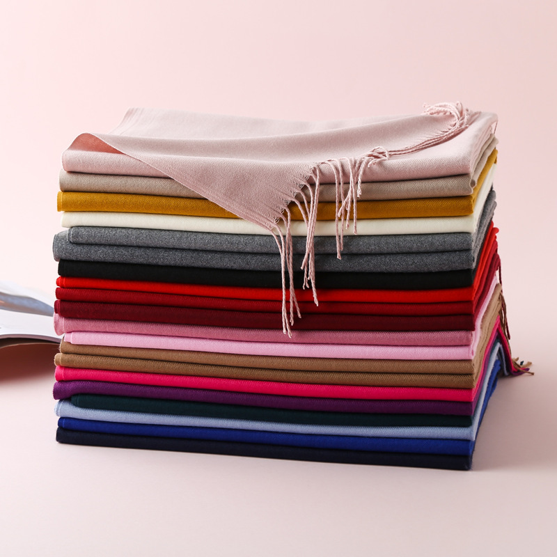 Multiple solid color imitation cashmere scarves for women's monochrome thickened warm scarf shawl gift scarf