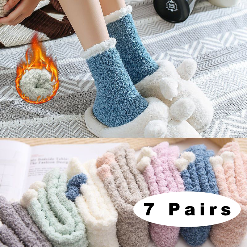Botvotee Thick Comfort Fuzzy Socks Soft Cozy Fluffy Slipper Winter Warm Plush Socks Stocking Casual Gifts for Women