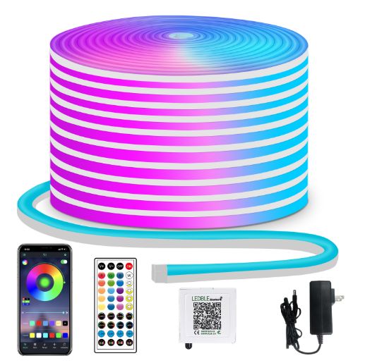 5V RGB Neon Strip Light 1M 2M 3M 5M USB Waterproof Flexible Ribbon Tape Neon Lights With Bluetooth Remote Control For Home Decor