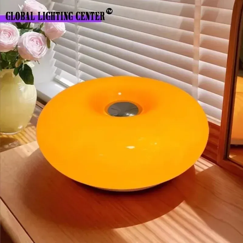 Modern White Orange Donut Lamp 110-220V LED Light Touch Switch Wall Lamps Living Room Bedroom Glass Light Indoor Home Decorative