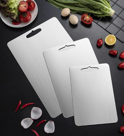 Pure titanium chopping board titanium alloy kitchen cutting fruit meat chopping thickened outdoor camping portable chopping board double-sided