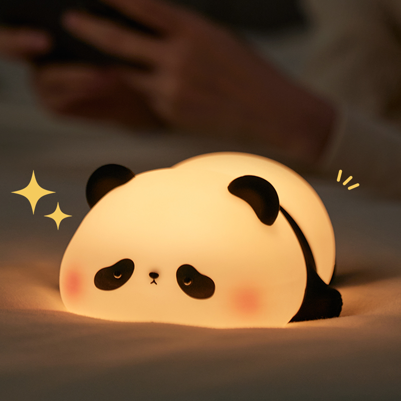 Panda Kawaii Mini Lamp Rechargeable Night Light for Kids Toddlers Friends Bedroom Decor Gift