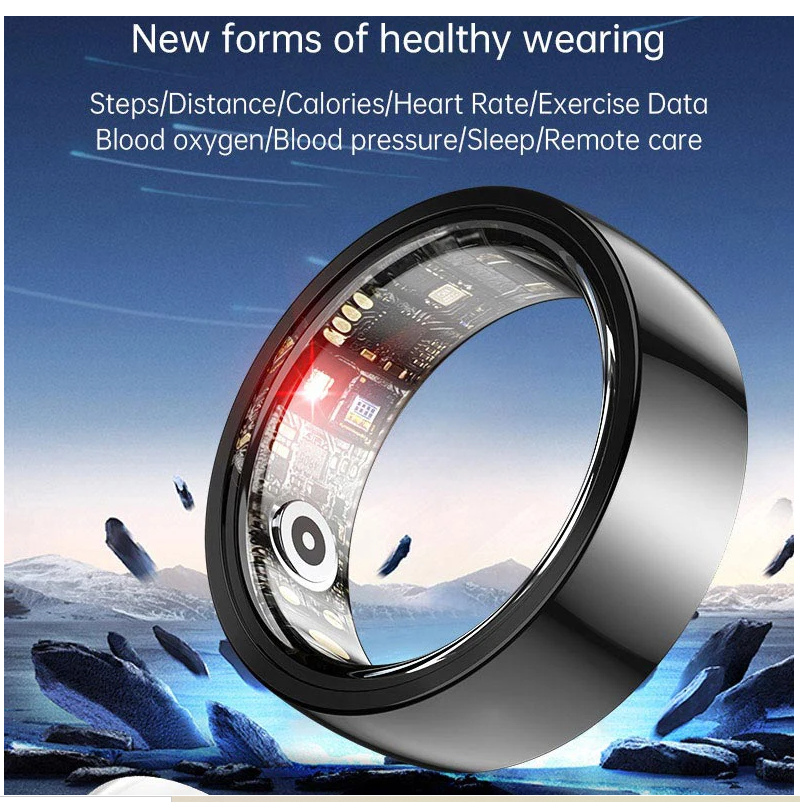 Ceramic Smart Ring R1000 IP68 Waterproof Lightweight Health Fitness Tracker Blood Pressure Oxygen Hear Rate Monitor Finger Ring