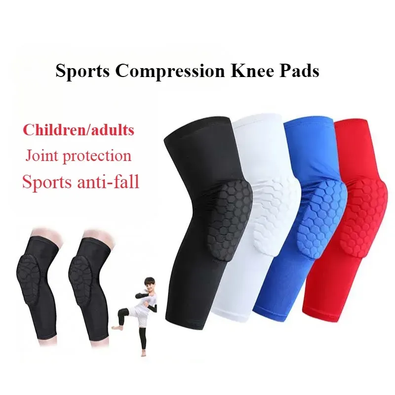 1PC Sports Compression Knee Pads Brace Volleyball Basketball Knee Pad for Gym Training Knee Support Protector Soccer Shin Guards