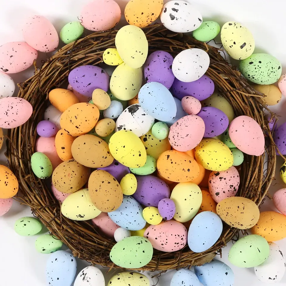 100PCS 3CM Easter Eggs Multi Size Colorful Foam Egg For Easter DIY Wreath Decoration Kids Gifts Easter Home Party Favor Supplies