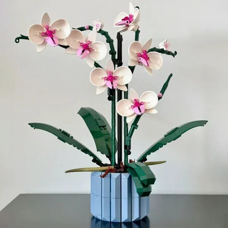 608pcs Bouquet Building Sets Orchid orchid Building Blocks Plant Bonsai Adult Assembled Toy Girl Boy Birthday Gift for Ages 6+  Toys 