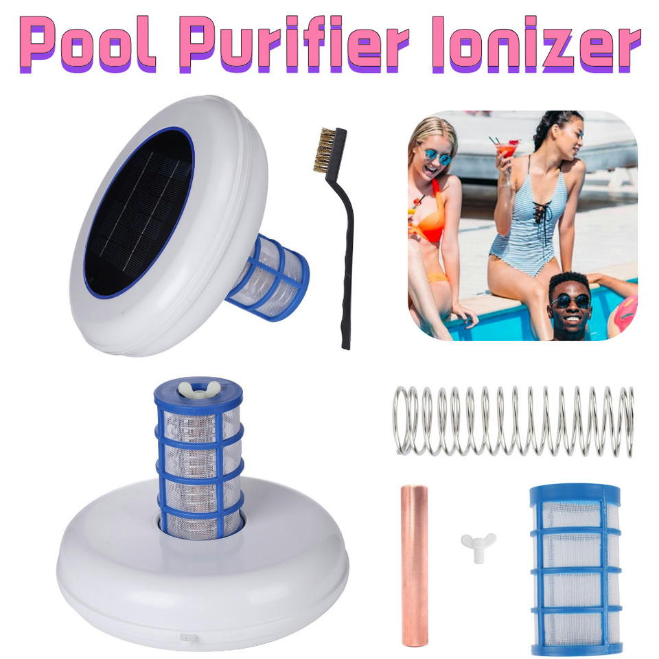 Solar Pool Ionizer Copper Silver Ion Swimming Pool Purifier Algae Resistance Lower Chlorine Outdoor Swim Tub Water Purifier