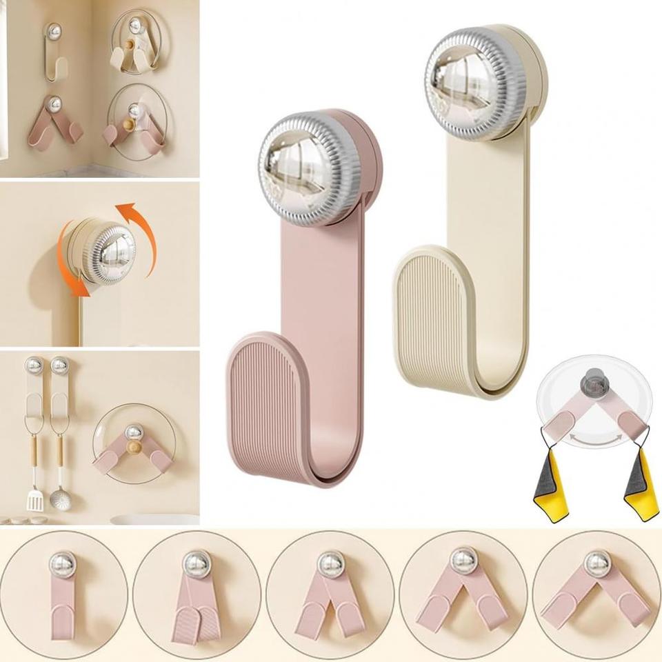 1/2Pcs Suction Cup Pot Lid Holder Kitchen Storage Rack Rotating Design Easy Installation Universal Wall-Mounted Pot Lid Organize