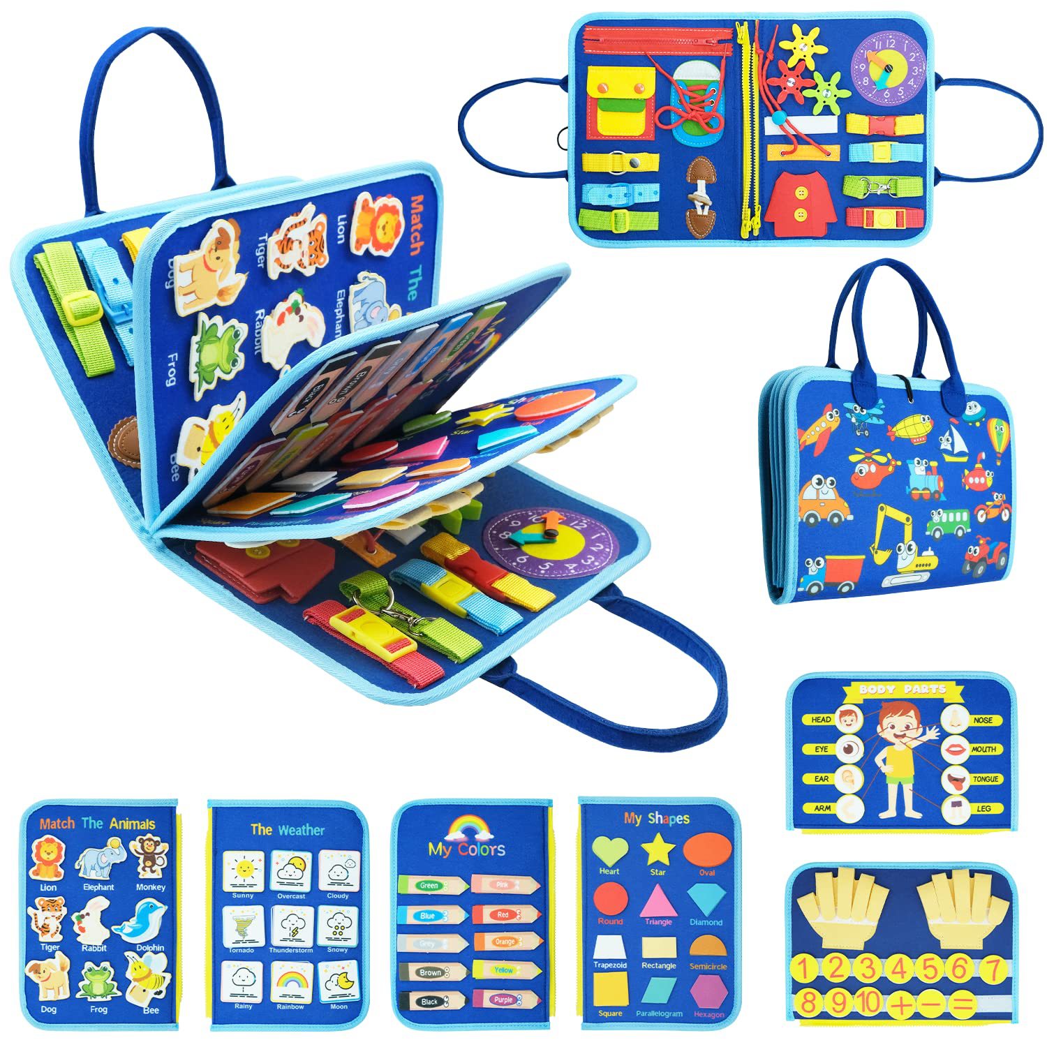 Children's Felt Learning Board Cross-border Early Childhood Educational Toys Educational Jigsaw Puzzle Sensory Dressing Practice Busy Board