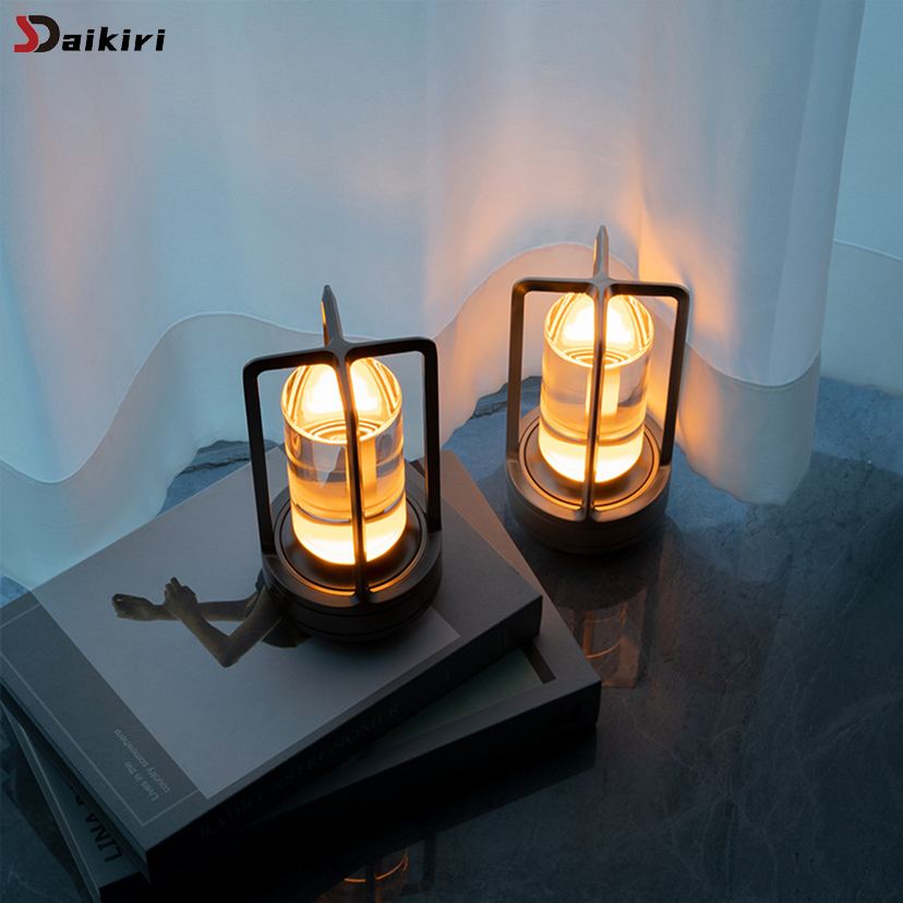 LED Wireless Crystal Lamp Rechargeable Touch Table Lamp Restaurant Decoration Atmosphere Night Light Camping Creative Lamp