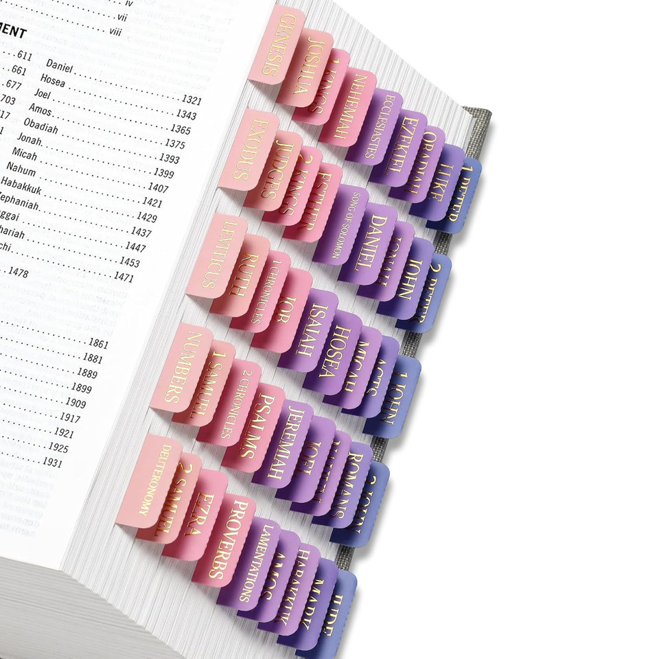 Bible Tabs for Women & Men Bible Book Tabs for Study Bible Large Gold Print Repositionable Bible Index Tabs Bible Labels Tabs