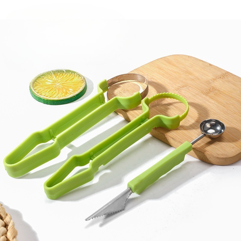 3-in-1 fruit ball digging device, flesh taking device, watermelon digging ball spoon, fruit meat taking tool