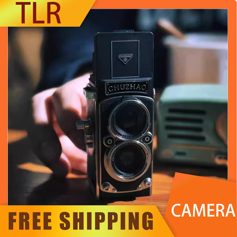 CCD Dual Reflex Retro Camera Photoes Video Mini Digital TLR Camera Recording With Manual Joystick Amateur Customized Accessory